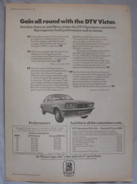 1976 DTV Vauxhall Victor Original advert No.1