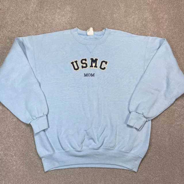 Soffe Jumper Womens Large Blue USMC Mom Mother USA Marines Logo Pullover Ladies