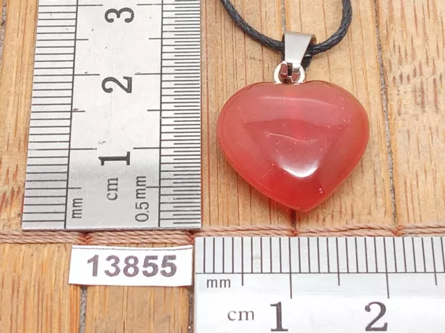 Pendentif coeur en CORNALINE pierre naturelle collier femme lithotherapie