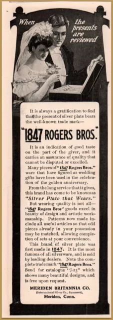 1903 1847 Rogers Bros Silver Flatware Bride Groom Print Ad