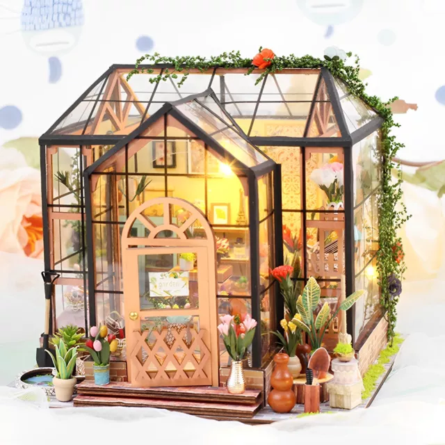 For Rolife LED Cathy’s Flower House DIY Miniature Dollhouse Teens/ Best Gifts CS