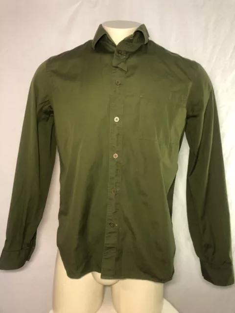 Givenchy Paris Long Sleeve Button Down Army Green Mens 16 41 Designer Portugal