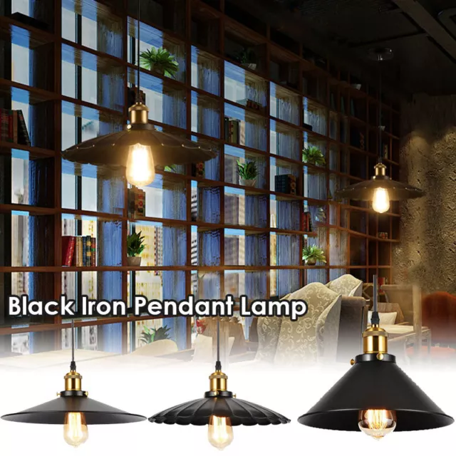 22/30cm Vintage Industrial Metal Ceiling Pendant Lamp Modern Hanging Shade Light