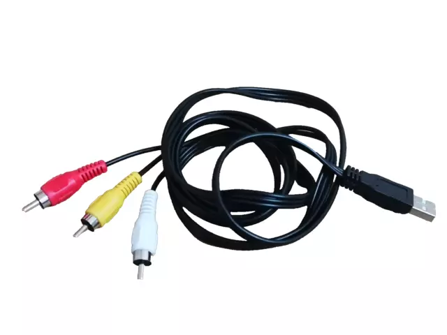 1x USB Type A Male to 3 RCA AV Audio Video LCD TV Adapter Lead Cable 1.5m