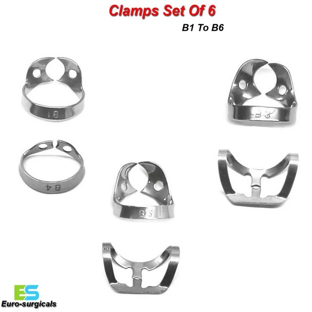 RUBBER DAM BRINKER Clamps Dental LowerUpper Anterior Clamp B1 to B6