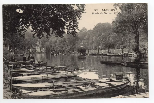 ALFORT Val de Marne CPA 94 marl edges leisure boats