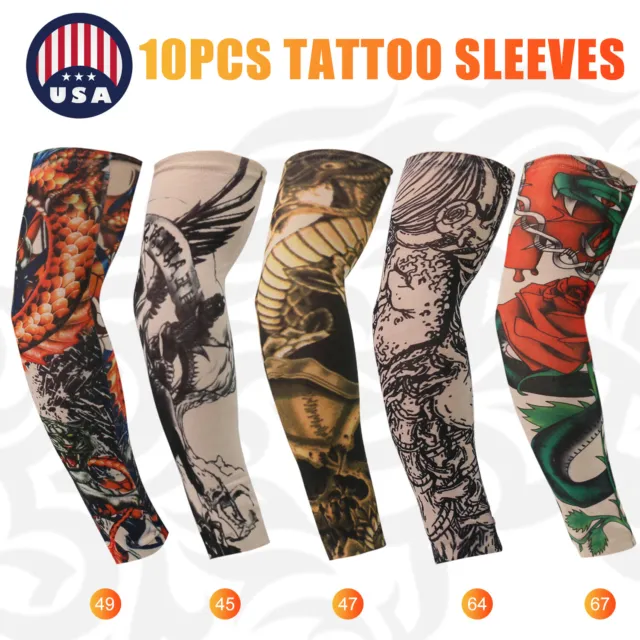 Cooling Tattoo Arm Sleeve Cover Basketball Outdoor Sport UV Sun Protection USA