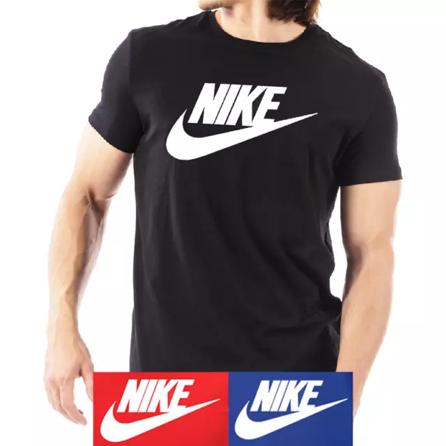 Nike Men's Short Sleeve Logo Swoosh Printed T-Shirt Red White Blue Purple Gray H