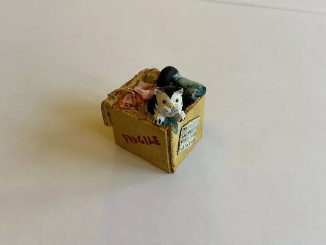 Peter Fagan Colour Box Cats Fragile Parcel Box Scottish Cat  Figurine Vintage