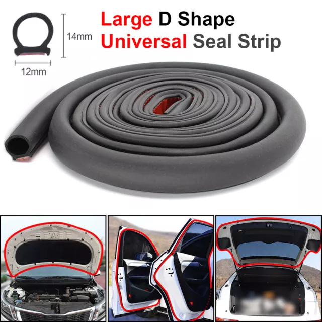 Car Door Rubber Weather Seal Hollow Strip 78-inch Universal Weatherstrip D-shape