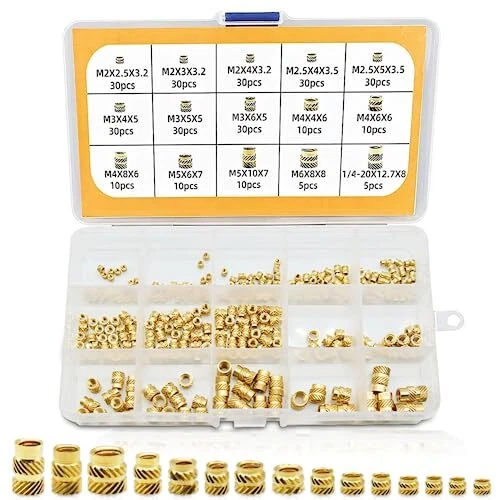 NICEWAT 300 pezzi Inserto filettato,Boccole Filettate per Legno, Dado (x4A)