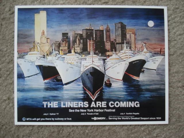 " The Liners Are Coming"- New York Harbor Festival - Original Print - 1977