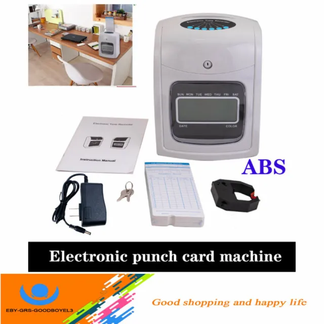 Electronic Time Clock +50x Cards Employee Attendance Payroll Recorder Management
