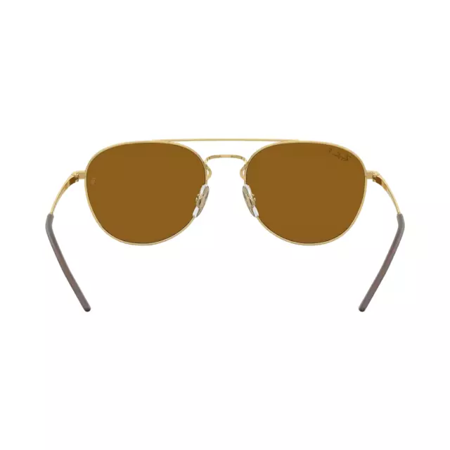 Ray Ban RB3589 Occhiali da sole Phantos - Montatura oro, lenti marrone scuro 3