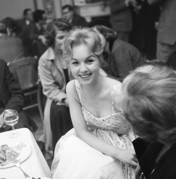 MYLENE DEMONGEOT, FRENCH actress, pictured in London 1958 OLD PHOTO 1