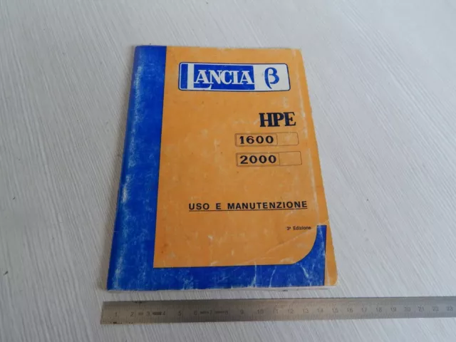 Manuale Uso Manutenzione Originale Lancia Beta Hpe 1600 2000 Anno 1976