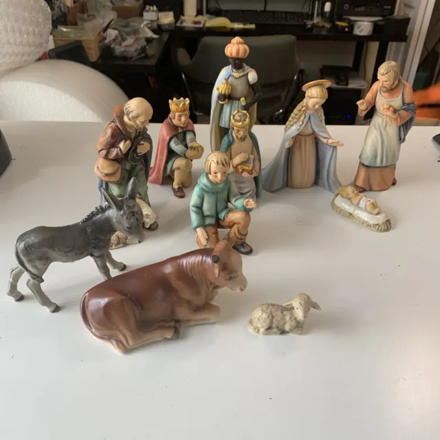 (11) Vintage Christmas  Goebel Nativity Figures  1951