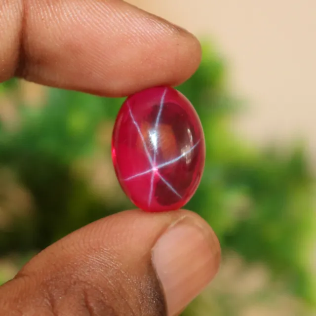 10.20 Ct. 6 Rays Natural Red Star Ruby Oval Cabochon Certified Loose Gemstone