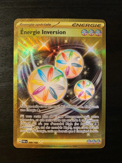 Coffret 10 Cartes Pokémon Énergie Inversion 266/182 – Gold Secrète, Écarlate/Violet Faille Paradoxe, Français