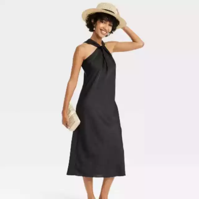 Women's Halter Slip Dress A New Day Color Black size XS