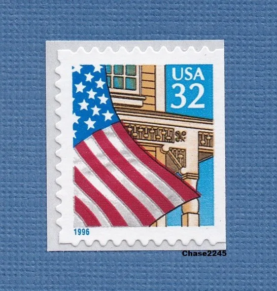 Scott #2920D Flag over Porch 32c (S/A Booklet Single - Blue 1996) 1996 Mint NH