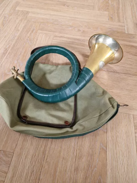 Fürst Pless Jagd Horn Signalhorn Posthorn Messin Tasche Original Auflösung