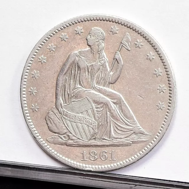1861-O Liberty Seated Half Dollar - AU Details, Cleaned (#48908-L)