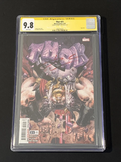 Thor #21 CGC 9.8 NM/MT SS Signed Donny Cates 1st Full App God of Hammers