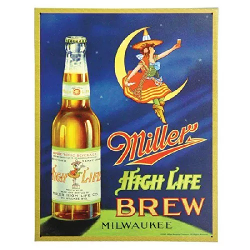 Miller High Life Brew Beer Vintage Retro Style Bar Pub Wall Decor Sign