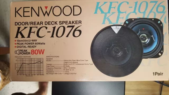 Kenwood Car Speakers 80 Watt Peak Power KFC-1076