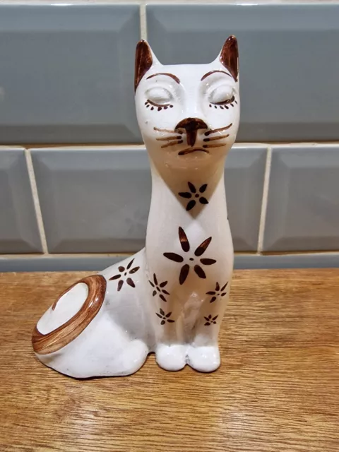 Vintage European Ceramic Handpainted Cat Figurine Italian (?) A