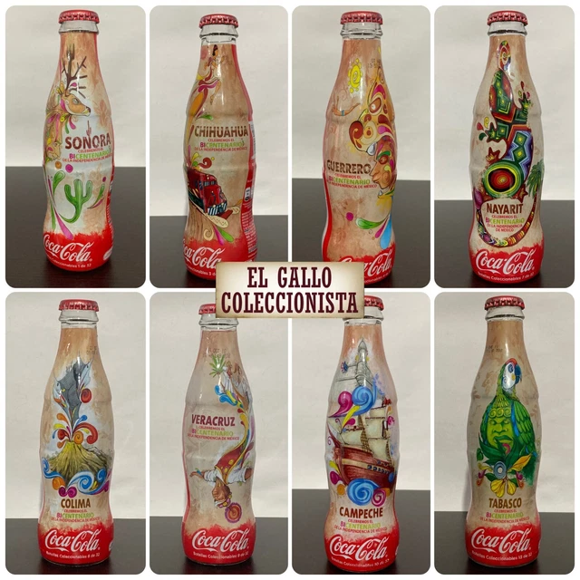Set De 8 Botellas De Coca Cola México Edición Bicentenario 2010