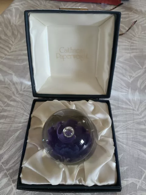 Caithness Limited Edition Purple Glass Paperweight Boxed