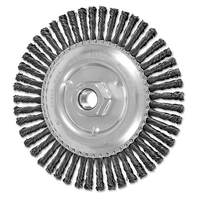 Stringer Bead Twist Knot Wheel, 6 D X 3/16 W, .02 Carbon Steel Wire, 48 Knots