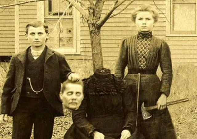 Antique Halloween Creepy Family Photo 1781b Oddleys Strange & Bizarre
