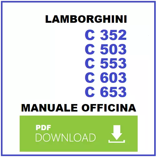 Lamborghini C553 C603 Manuale officina Istruzioni riparazione Service assistenza