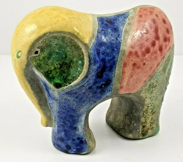 Glazed Raku Pottery Elephant Figurine South Africa