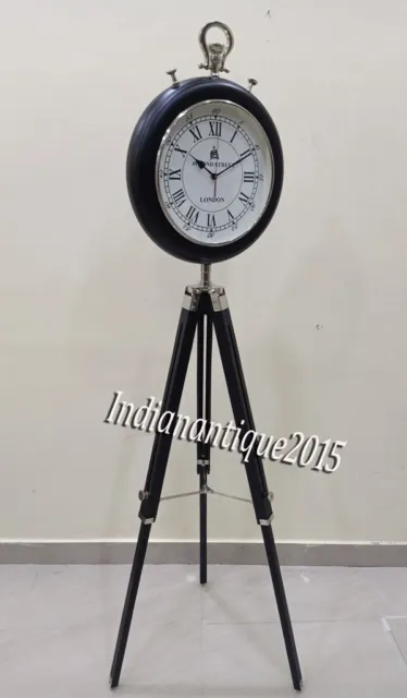 49 Bond Street Floor Clock for Living Room Decor Large with Wooden Tripod Stand