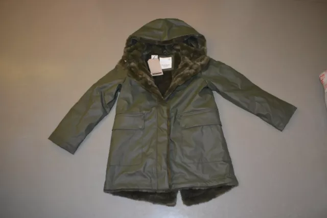 Zara Girls Rubberised Parka Winter Coat with furry lining - 10 yrs - BNWT