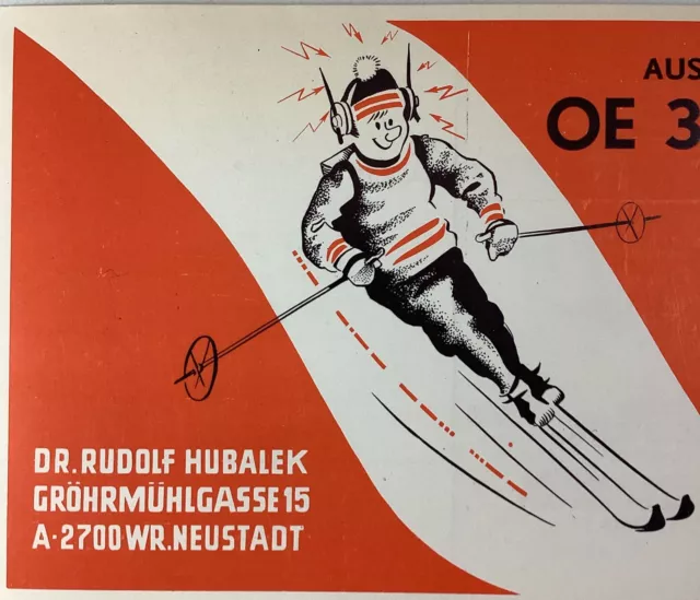 Austria 1970 QSL Card Snow Ski Dr. Rudolf Hubalek A-2700 Wiener Neustadt