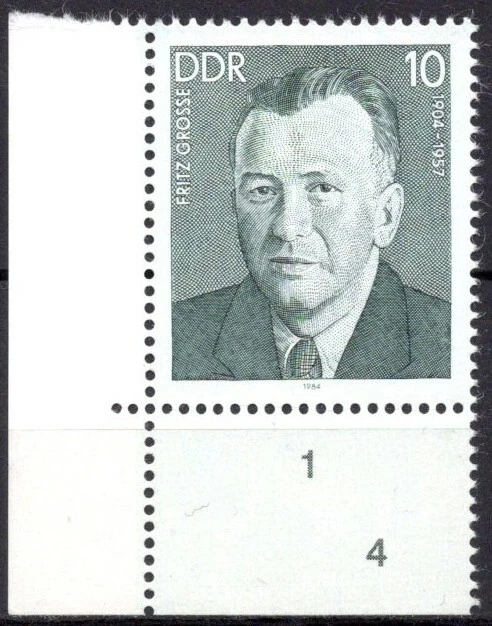 DDR 1984 Mi.Nr. 2850 ** postfrisch Eckrand mit DV Druckvermerk 1 FN 4