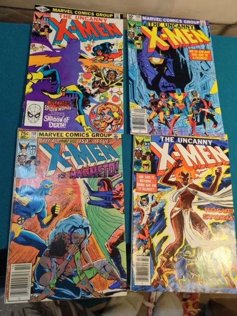 Uncanny Xmen lot of 4.  #147, 148, 149, & #150. 1st app Caliban. Xmen Vs Magneto