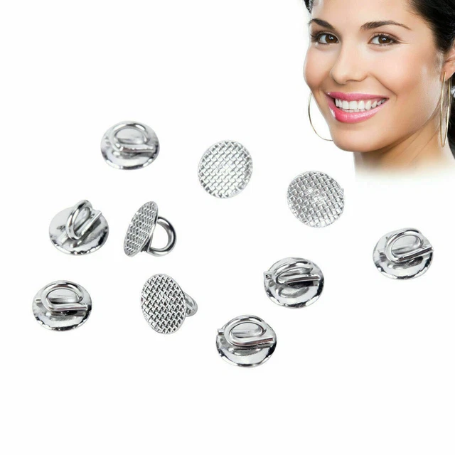 10pcs Dental Orthodontic Direct Bond Eyelets Round Base Lingual Buttons AZDENT
