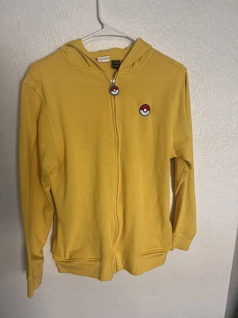 Pikachu Pokemon Hoodie Jacket, Youth Size Xl. Full Zip Front. Yellow W/ Ears