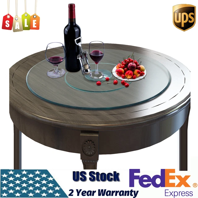 Glass Turntable Dining Table Centerpiece Large Tabletop Rotating Serving Tray US