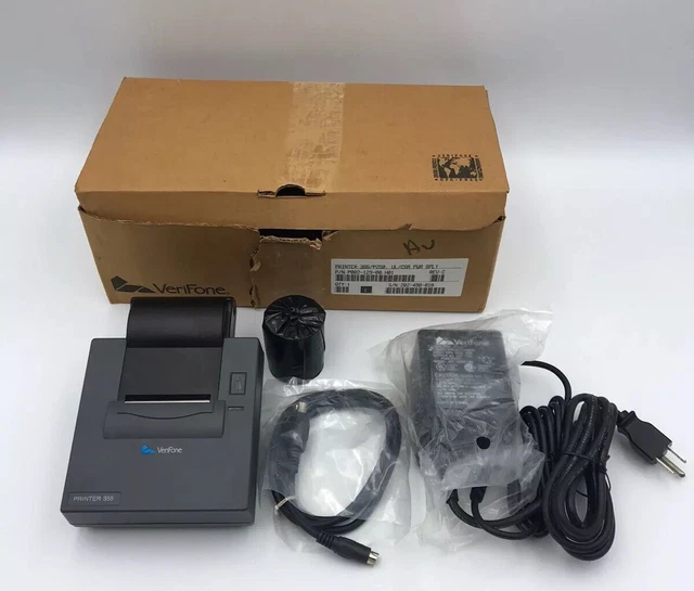 VeriFone Printer 355/P250 NOS Compact New In Box With Power Supply and 1 roll