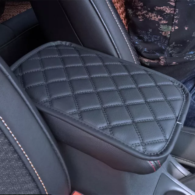 Car Armrest Cover Pad Center Console Box Cushion Mat Black Leather Accessories
