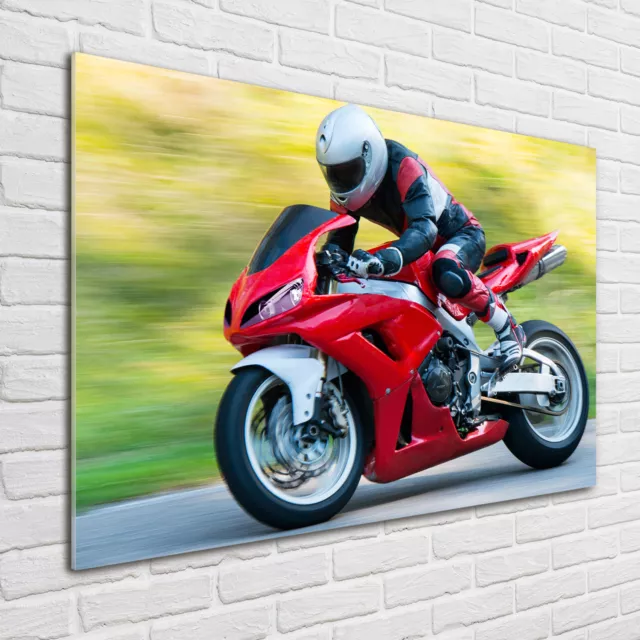 Glas-Bild Wandbilder Druck auf Glas 100x70 Deko Fahrzeuge Motorrad