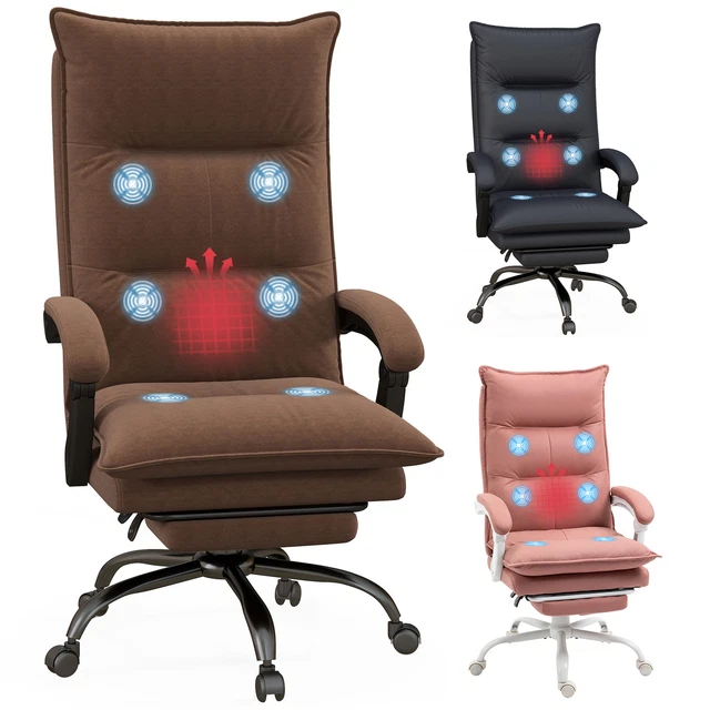VIBRATION MASSAGE OFFICE Chair with 6 Points Heated Microfiber Computer