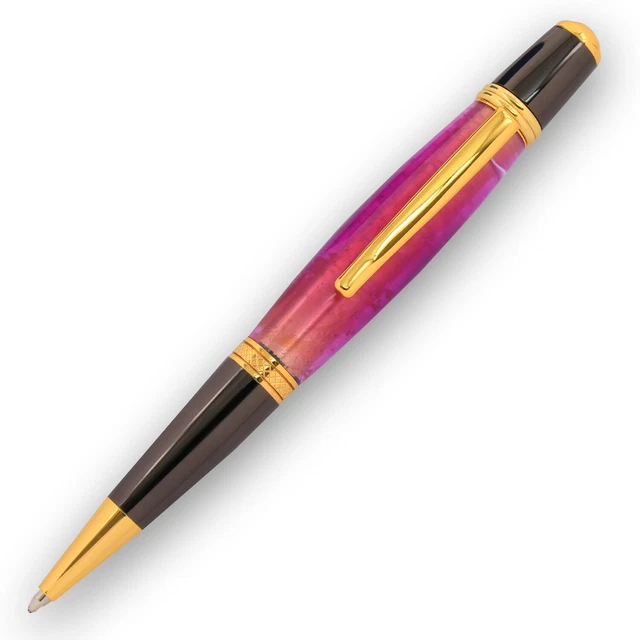 Kit de pluma Viceroy, acabado de metal dorado y pistola, kit único, torneado de madera heredado Kit de pluma Viceroy, acabado de metal dorado y pistola, kit único, torneado de madera heredado